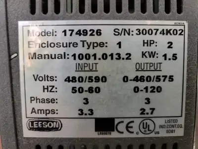 Used LEESON 174926 Switchgears British Columbia CA | Lenmark #242479