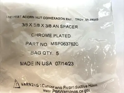 USED MIDWEST ACORN NUT UNTHREADED SPACERS
