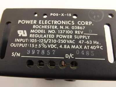 Used POWER ELECTRONICS _UNKNOWN_ AC/DC Power Supplies | OCO Industrial #1645884