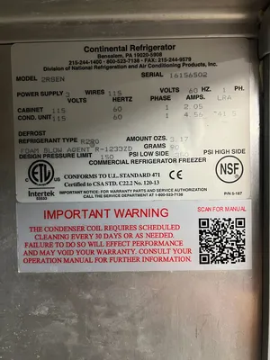 Used Continental Used Continental 2RSEN 36 1/4" Two Section Reach In Refrigerator Solid Doors 115v Refrigerators Illinois US | Falcon Restaurant Supply #1374959
