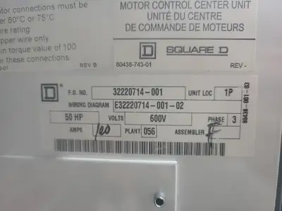 USED SQUARE D MODEL 6