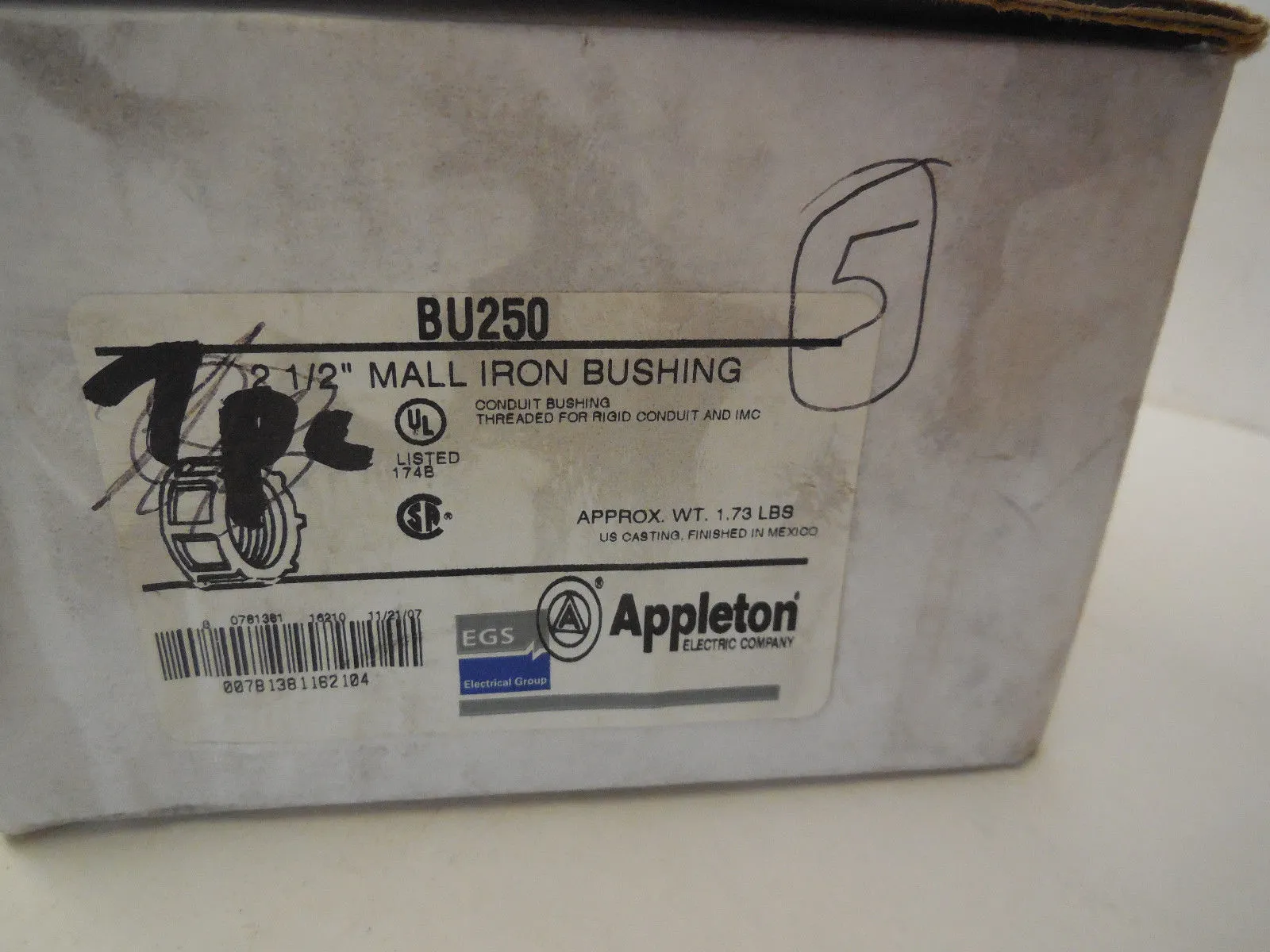5 NEW APPLETON BU250 MALL IRON BUSHINGS