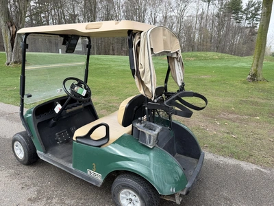 (1) 2015 E-Z-Go golf cart with a Kawasaki gas engine, includes Club canopy and ball washer, fold-dow...