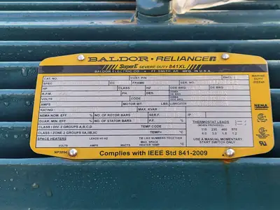 40 hp, 575 volts, 1770 rpm, 324TS Severe Duty Motor