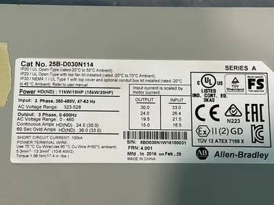 Used ALLENBRADLEY 25BD030N114 Variable Speed Drives Ohio US | HGR 24 #1326155