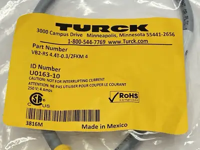 NEW TURCK DAISY CHAIN 2-BRANCH M12 4-PIN U0163-10