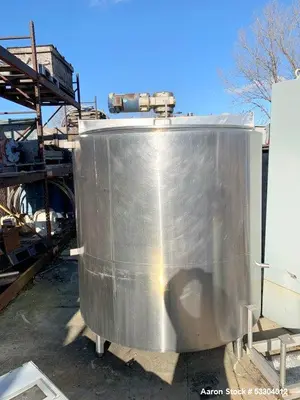 Used Chester-Jensen 600 Gallon Stainless Steel Mixing Tank | Vertical | Top Agitator | Baffled | Side Bottom Outlet