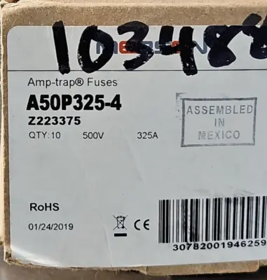Ferraz Shawmut A50P325-4 Amp-trap Fuses 500V 325A box w/10 loc4E15