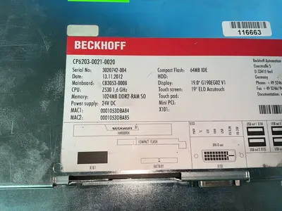 Used 2012 BECKHOFF CP620300210020 Automation Control (HMI) Ohio US | HGR 24 #1312241