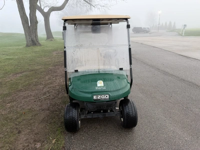 (1) 2017 E-Z-Go golf cart with a Kawasaki gas engine, model 625111G01, includes canopy, ball cover, ...
