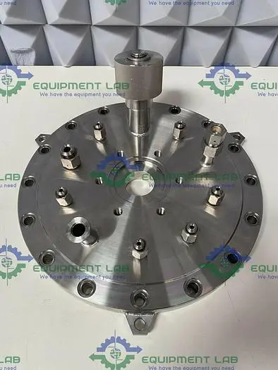 Used BUCHIGLASUTER 14" DIAMETER STAINLESS STEEL VESSEL CAP W/ MULTIPLE PORTS 150 PSI @ 250°C Reactors | Equipment Lab #486051