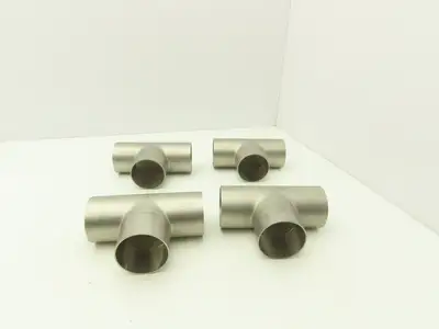 2-1/2" OD Tee Butt Weld Adapter Stainless Steel Tumble Finish A = 3 Lot of 4