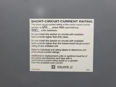 USED SQUARE D MODEL 6