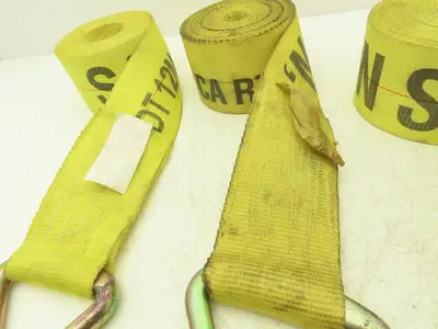4"x 26' Winch Strap V-Ring D-Ring Flatbed Tie-Down 5000 Lbs  Lot of 4