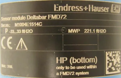 NEW ENDRESS HAUSER FMD72-JAX5/115 DELTABAR FMD72 DIFFERENTIAL PRESSURE SYSTEM