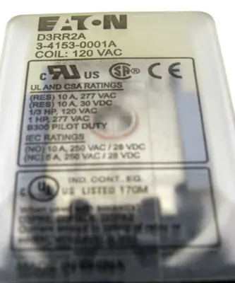 NEW LOT OF 2 EATON D3RR2A OCTAL RELAY 120VAC