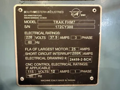 2017 TRAK (SOUTHWESTERN INDUSTRIES) FHM7 CNC Vertical Mills | GMT (17)