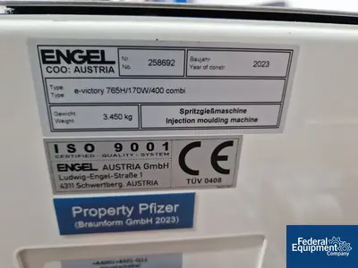 NEW Engel Machinery Inc Engel Injection Molding Machine for Precise Plastic Parts, Model e-victory 765H/170W/400 combi