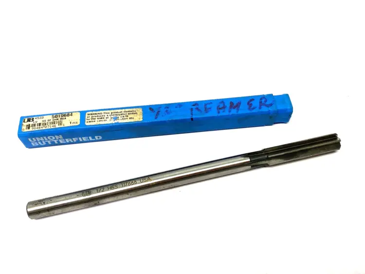Used Union Butterfield Bright Coated High Speed Steel Chucking Reamer, 1/2" D Reamers Michigan US | Maverick Industrial Sales #1402085