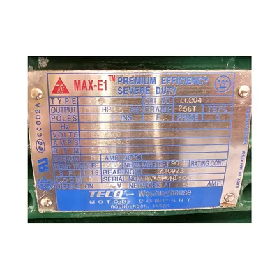 20HP TECO Westinghouse Severe Duty TEFC motor, 256T frame [1765 RPM] Unused!