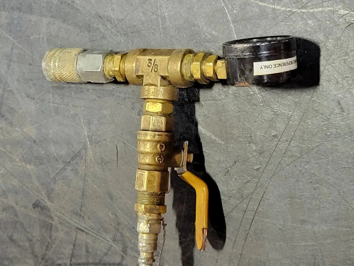 3/8" Ball Valve and Pressure Gauge w/ Tee NPT Female