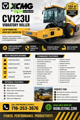 XCMG CV123U Single Drum Vibratory Roller | Iron Listing (2)