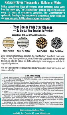 Mastercool CM240B Clean Machine Water Filter PURGE ONLY Evap Cooler Pump, 240V [New, Stocked at Amazon Fulfillment]