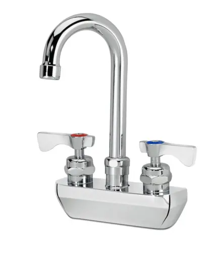 Krowne 14-400L Splash Mount Faucet - 3 1/2" Gooseneck Spout, 4" Centers