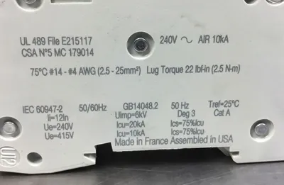 SCHNEIDER ELECTRIC 60158 MULTI 9 C60 6A 240VAC CIRCUIT BREAKER 4D