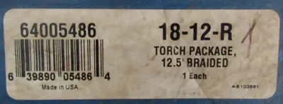 NEW RADNOR 18-12-R TORCH ASSEMBLY 12.5FT BRAIDED 64005486 1812R