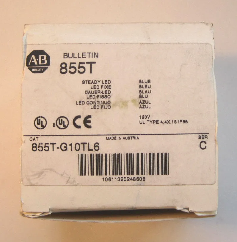 NEW ALLEN BRADLEY 855T-G10TL6 STACK LIGHT 855TG10TL6