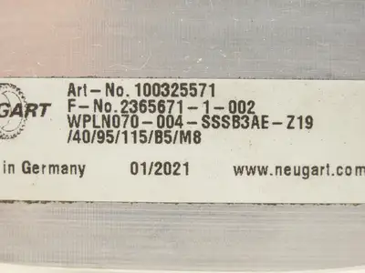 Neugart WPLN070-004-SSSB3AE-Z19/40/95/115/B5/M8 Right Angle Gearbox 4:1 Reducer