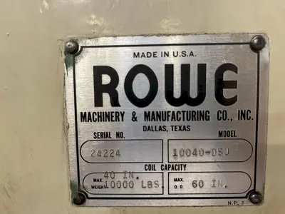 ROWE 10040-DSJ / C3-40 Coil Feed Lines | PressTrader Limited (8)