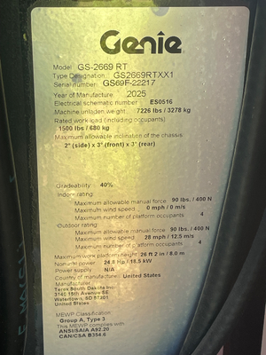 NEW 2025 Genie GS-2669 RT