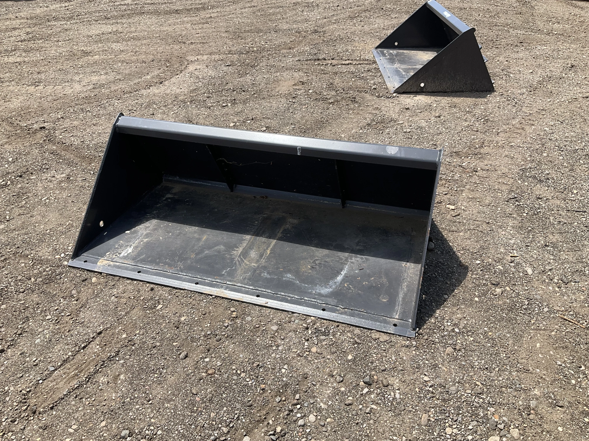 New old stock Paladin 54” smooth bucket for a mini skid steer, welded on cutting edge, mini skid ste...