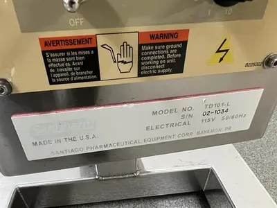 Sanpharm Systems model TE101-L stainless steel vibratory tablet deduster