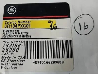 GE CR104PXG01 RING NUT MOUNTING. Pk w/16 Loc4E27