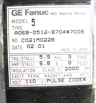 NEW GE FANUC A06B-0512-B704 SERVO MOTOR A06B-0512-B704 # 7008