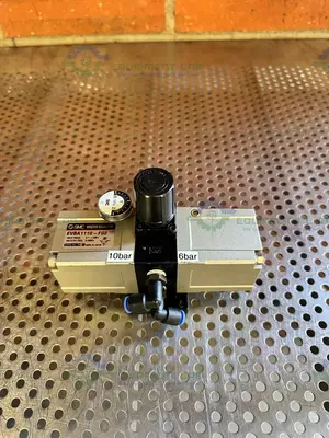 Used SMC EVBA1110-F02  PNEUMATIC BOOSTER REGULATOR / BOOSTER CYLINDER  0.1-1.0 MPA Regulators California US | Equipment Lab #1326926