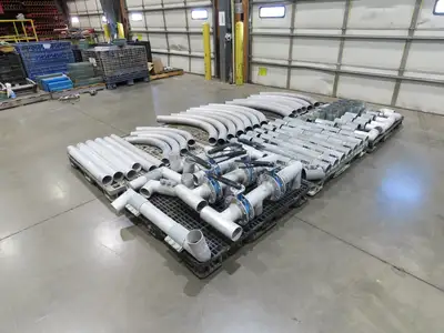 Nucon 3.5" Pipe Pneumatic Dry Material Conveying 90°Elbows Morris Couplings 4"OD