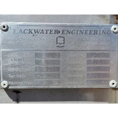 Used 6,500L (1,717 gal) Stainless Insulated Jacketed Liquid Storage Vessel Tank