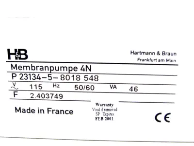 NEW HARTMANN & BRAUN 4N 23134-5-8018-548 PUMP 2313458018548