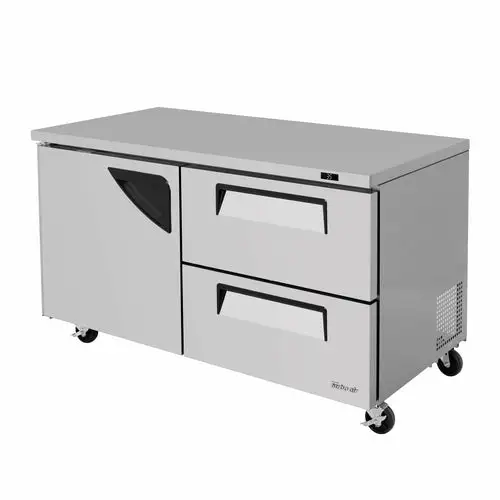 Turbo Air TUR-60SD-D2-N 60 1/4" W Undercounter Refrigerator w/ (2) Section, (1) Door & (2) Drawers, 115v