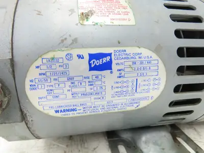 Gast Doerr 0822-V103-G273 Compressor Vacuum Pump 1/2Hp 230/460V 3PH 3/8"NPT