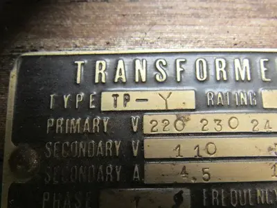 Sanka Electric Type TP-Y 1KVA Transformer Pri 220-220-240V x2 Sec 110V 50/60Hz