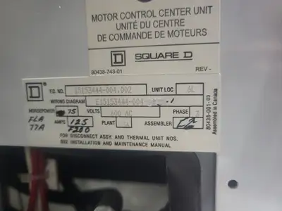 USED SQUARE D MODEL 6