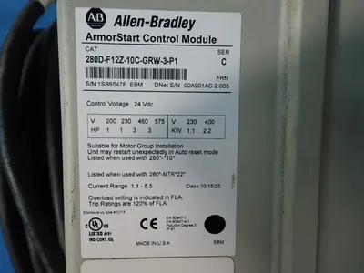 USED ALLENBRADLEY 280DF12Z10CGRW3P1