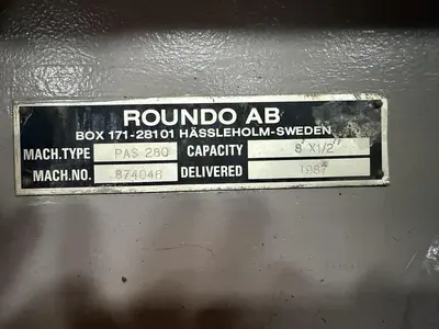 Used 1987 ROUNDO PAS 280 Plate Bending Rolls including Pinch Arkansas US | SMF MACHINE TOOLS #1261899