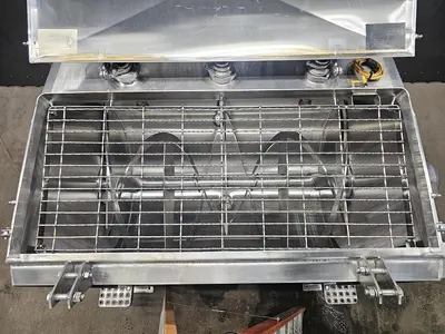 Used Feldmeier Ribbon Blender, 50 Cubic Feet, 304 Stainless Steel