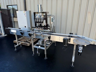 E-PAK 4-Valve Inline Bottle Filler with Conveyor